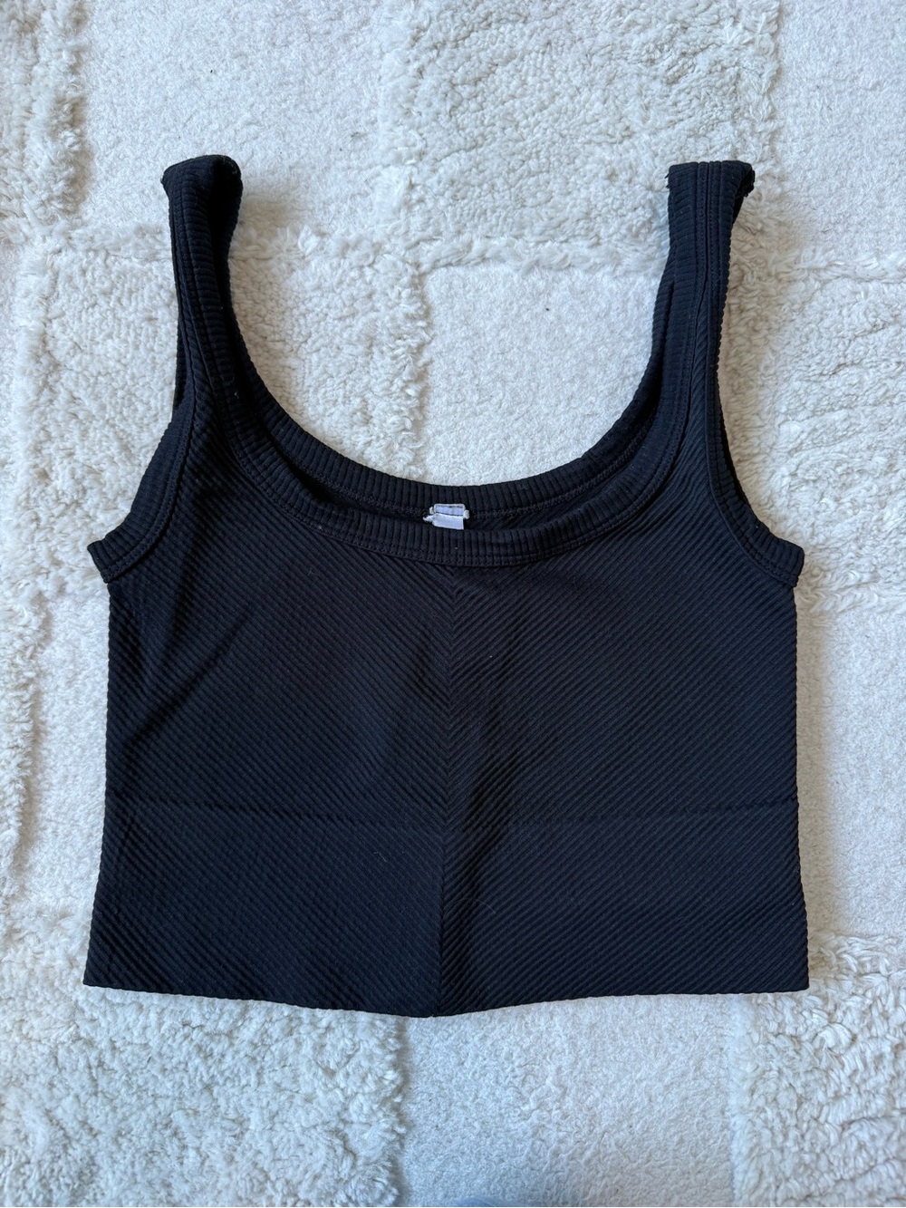 Nikibiki Black Ribbed Crop Tank Top